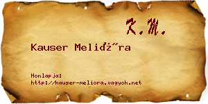 Kauser Melióra névjegykártya
